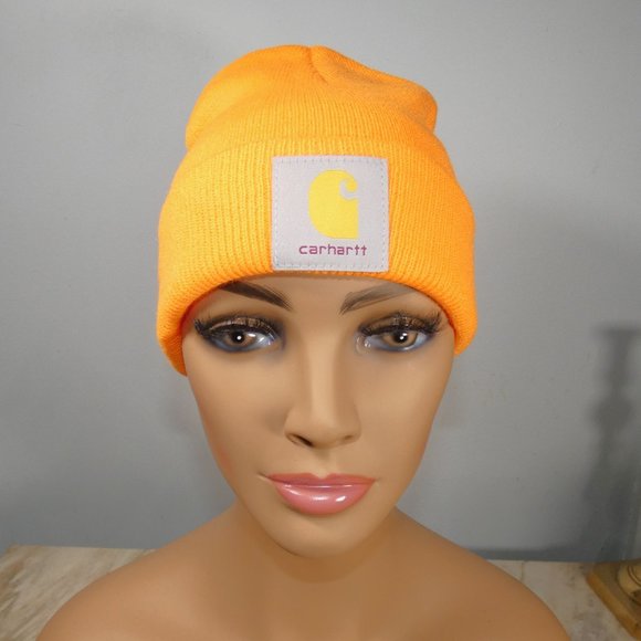 Carhartt Knit Cap Beanie Bright Orange - Safety - Picture 5 of 7